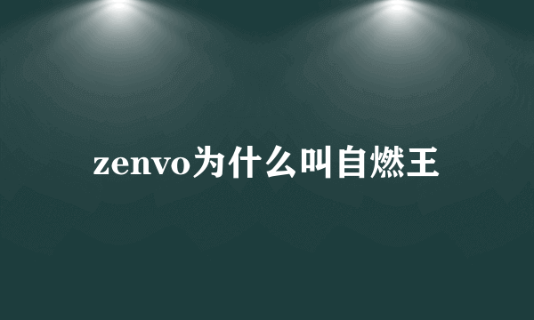 zenvo为什么叫自燃王