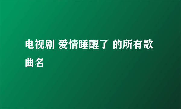 电视剧 爱情睡醒了 的所有歌曲名