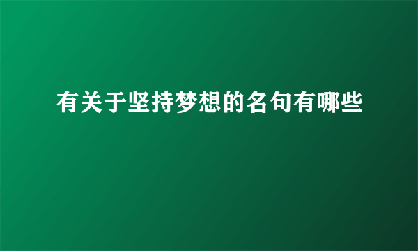 有关于坚持梦想的名句有哪些