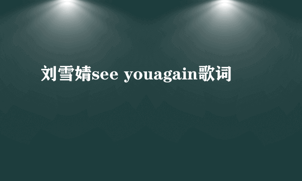 刘雪婧see youagain歌词