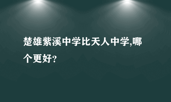 楚雄紫溪中学比天人中学,哪个更好？