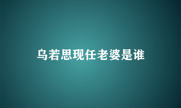 乌若思现任老婆是谁