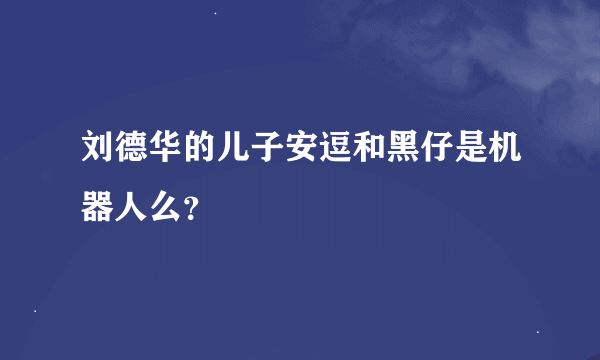 刘德华的儿子安逗和黑仔是机器人么？