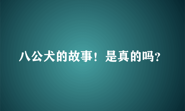 八公犬的故事！是真的吗？