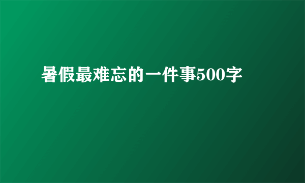 暑假最难忘的一件事500字