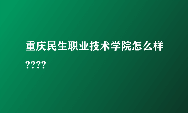 重庆民生职业技术学院怎么样????