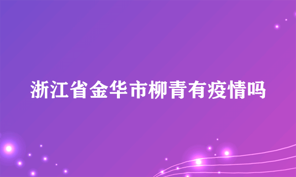 浙江省金华市柳青有疫情吗