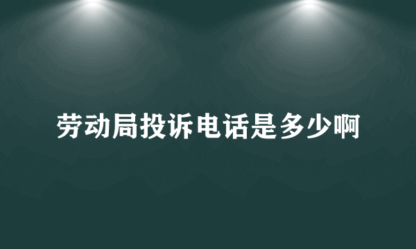 劳动局投诉电话是多少啊