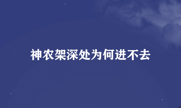 神农架深处为何进不去