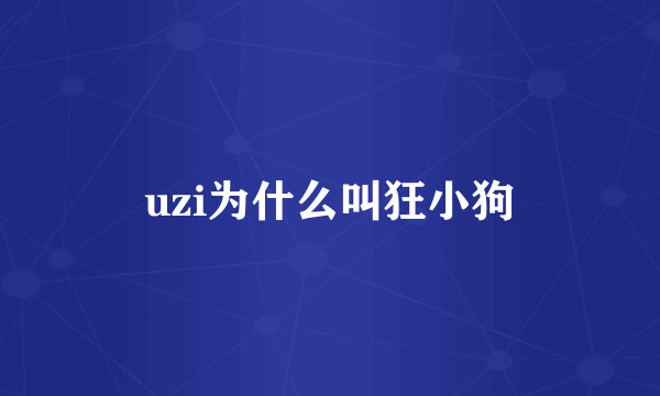 uzi为什么叫狂小狗