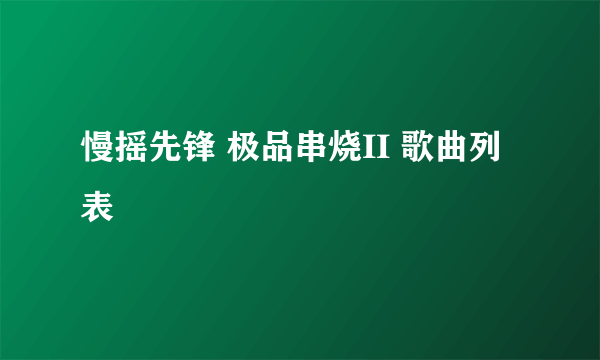 慢摇先锋 极品串烧II 歌曲列表