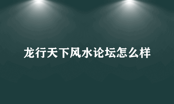 龙行天下风水论坛怎么样