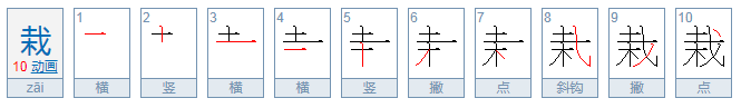 栽字查什么偏旁