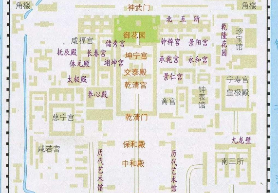 北京故宫的简略地图