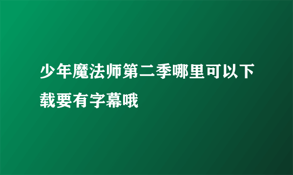 少年魔法师第二季哪里可以下载要有字幕哦