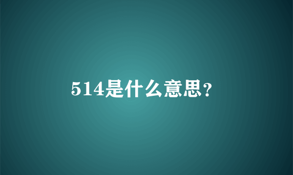 514是什么意思？