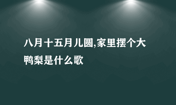 八月十五月儿圆,家里摆个大鸭梨是什么歌