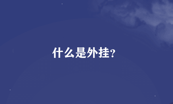 什么是外挂？