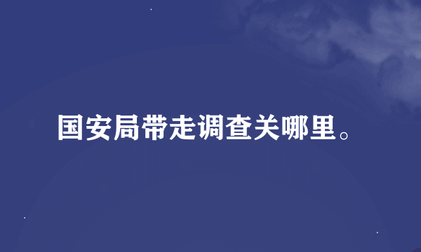 国安局带走调查关哪里。