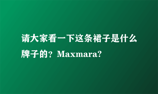 请大家看一下这条裙子是什么牌子的？Maxmara?