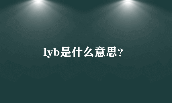 lyb是什么意思？