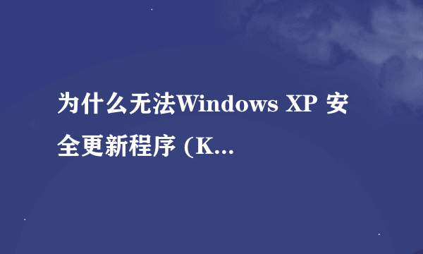 为什么无法Windows XP 安全更新程序 (KB2686509)