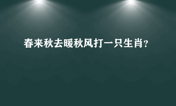 春来秋去暖秋风打一只生肖？