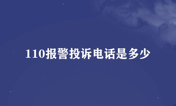 110报警投诉电话是多少