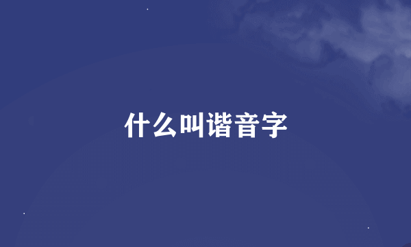 什么叫谐音字