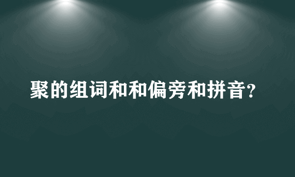 聚的组词和和偏旁和拼音？