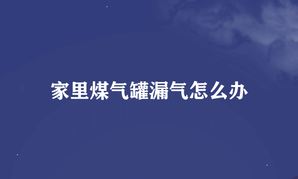 家里煤气罐漏气怎么办