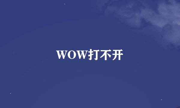 WOW打不开