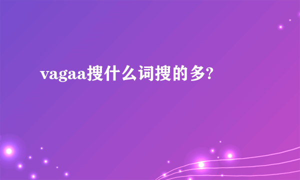 vagaa搜什么词搜的多?