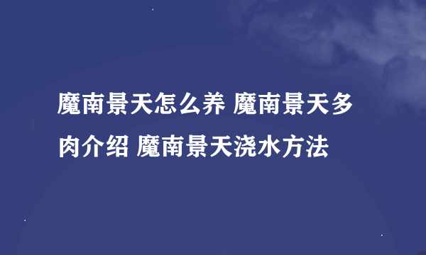 魔南景天怎么养 魔南景天多肉介绍 魔南景天浇水方法