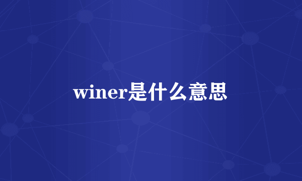 winer是什么意思