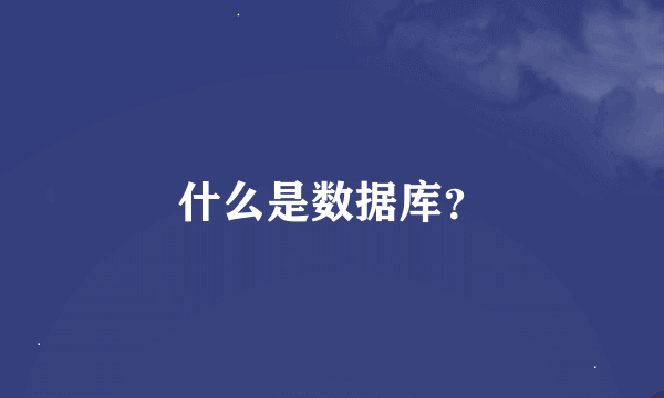 什么是数据库？