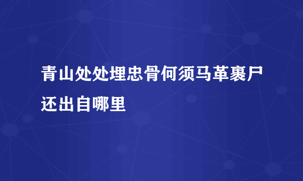 青山处处埋忠骨何须马革裹尸还出自哪里