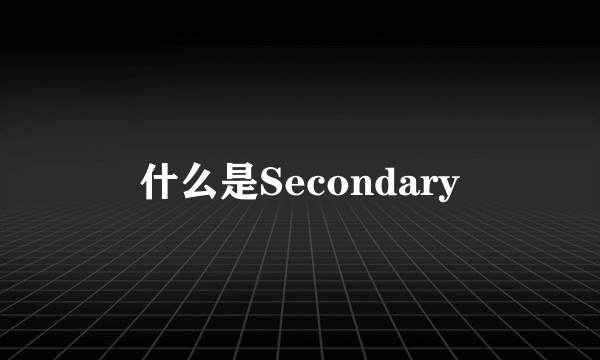 什么是Secondary