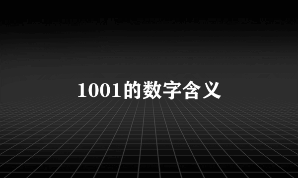 1001的数字含义