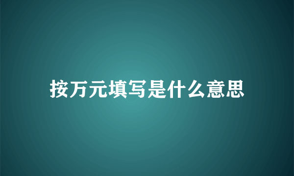 按万元填写是什么意思