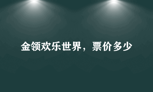 金领欢乐世界，票价多少