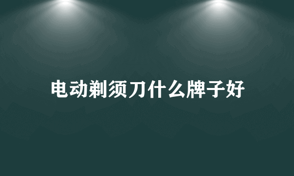 电动剃须刀什么牌子好