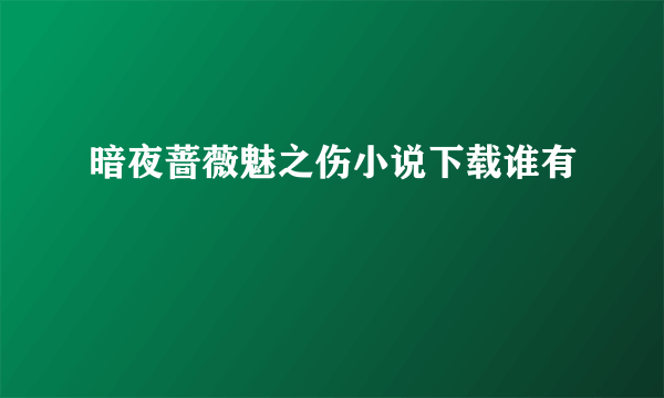 暗夜蔷薇魅之伤小说下载谁有