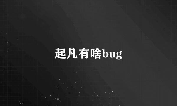 起凡有啥bug