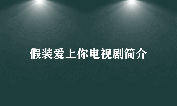 假装爱上你电视剧简介