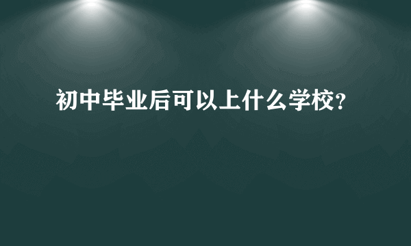 初中毕业后可以上什么学校？