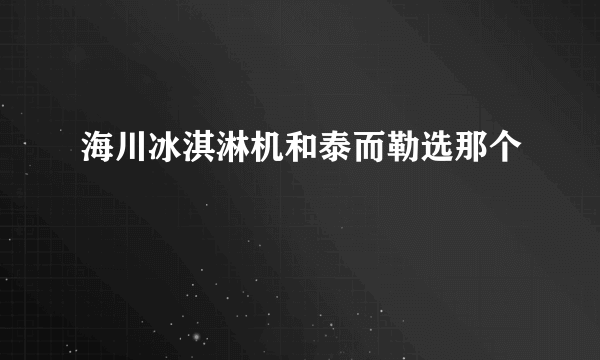 海川冰淇淋机和泰而勒选那个