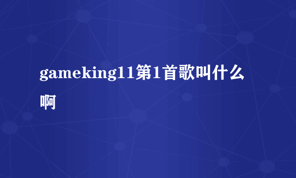 gameking11第1首歌叫什么啊