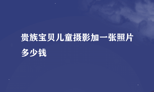 贵族宝贝儿童摄影加一张照片多少钱