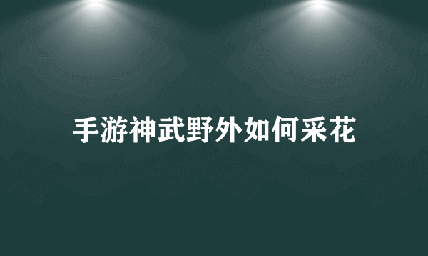 手游神武野外如何采花